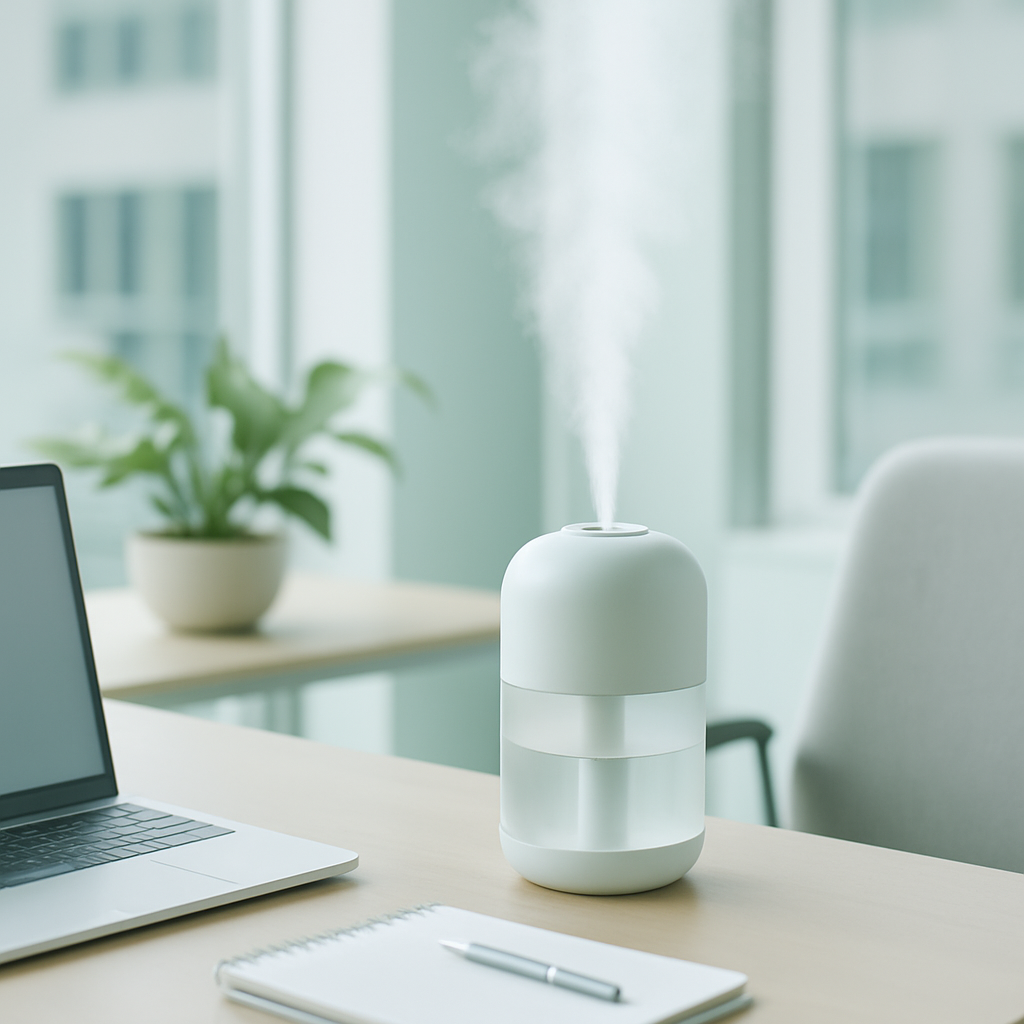 Tank Size desktop humidifier office scene